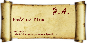 Haász Alex névjegykártya