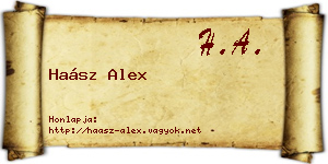 Haász Alex névjegykártya
